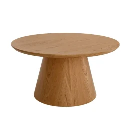 Mesa auxiliar fija redonda roble biselado 80 cm NAMIB