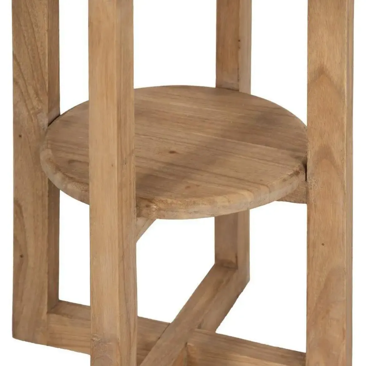 Mesa Auxiliar Natural de Madera de Mindi 40x40x55 cm 613024