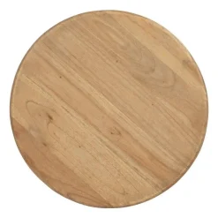 Mesa Auxiliar Natural de Madera de Mindi 40x40x55 cm 613024