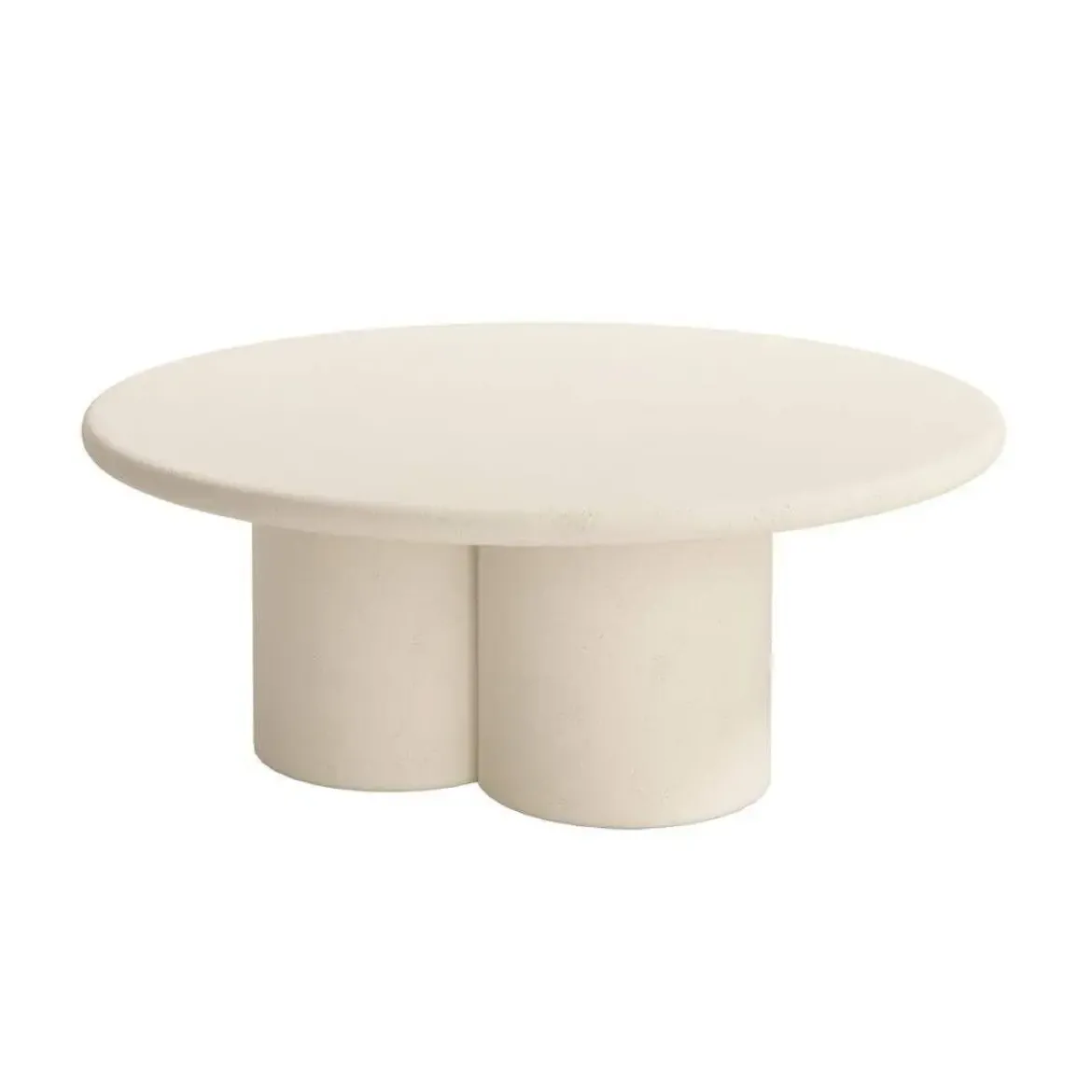 Mesa Auxiliar Redonda Acabado Microcemento Beige GAIA 80 cm CNG118BE