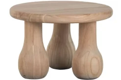 Mesa Auxiliar Redonda de Madera Mindi Acabado Natural MB-221796