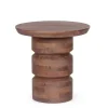 Mesa Auxiliar Redonda de Madera de Mango CORTEZ 0747461