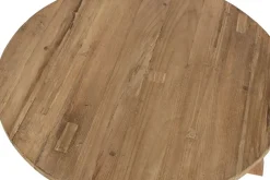Mesa Auxiliar Redonda de Madera Natural MB-219429