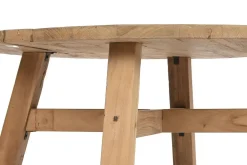 Mesa Auxiliar Redonda de Madera Natural MB-219429