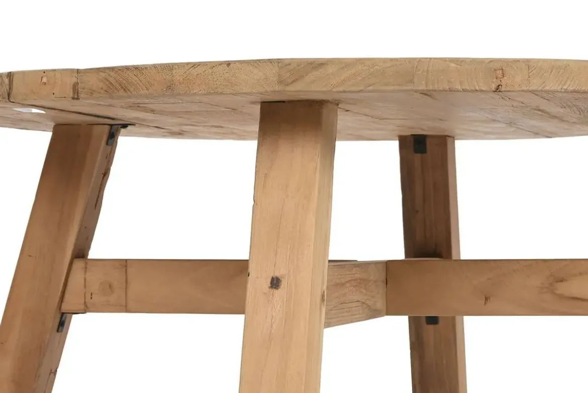 Mesa Auxiliar Redonda de Madera Natural MB-219429