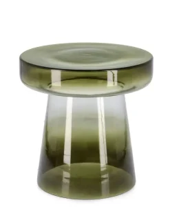 Mesa Auxiliar Redonda de Vidrio Verde FAZAL 0746997