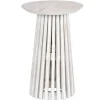 Mesa Auxiliar Redonda en Madera Mindi Decapé Blanco MB-212025