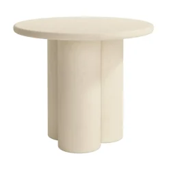Mesa Auxiliar Redonda en Microcemento Beige GAIA CNG119BE