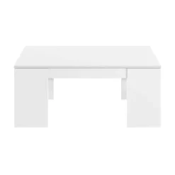 Mesa blanca de melamina con tapa elevable y almacenamiento 001637BO