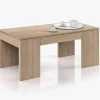 Mesa centro color roble canadian con tablero de melamina con tapa elevable 001637F