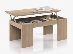 Mesa centro color roble canadian con tablero de melamina con tapa elevable 001637F