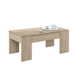 Mesa centro color roble canadian con tablero de melamina con tapa elevable 001637F