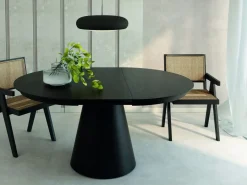 Mesa comedor Extensible redonda roble biselado 120-160 cm NAMIB