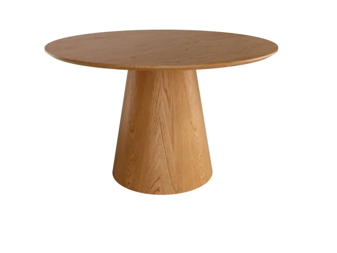 Mesa comedor fija redonda roble biselado 120 cm NAMIB