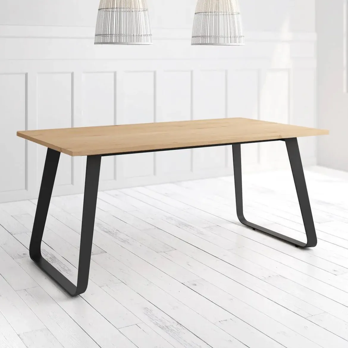 Mesa Como Rectangular 160 cm Estuctura Negra BOGAL CNG068N