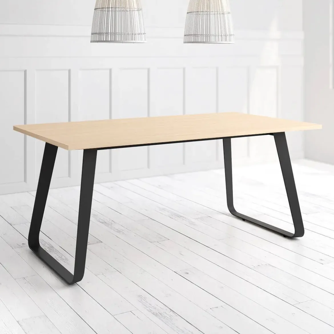 Mesa Como Rectangular 180 cm Estuctura Negra BOGAL CNG069N