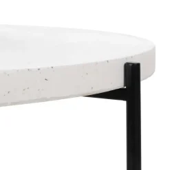 Mesa de Centro Beige y Negra en Magnesio con Patas de Hierro 68 cm 613558