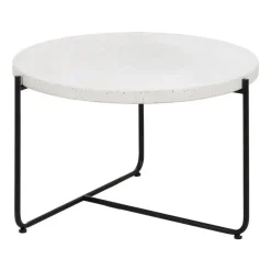 Mesa de Centro Beige y Negra en Magnesio con Patas de Hierro 68 cm 613558