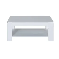 Mesa de centro blanca y brillante con tapa elevable y almacenamiento 001639A