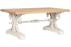 Mesa de Centro Clásica Decapé Blanco con Tapa de Abeto MB-212186
