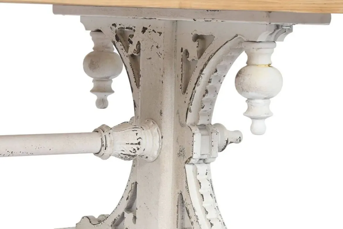 Mesa de Centro Clásica Decapé Blanco con Tapa de Abeto MB-212186