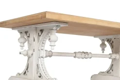 Mesa de Centro Clásica Decapé Blanco con Tapa de Abeto MB-212186