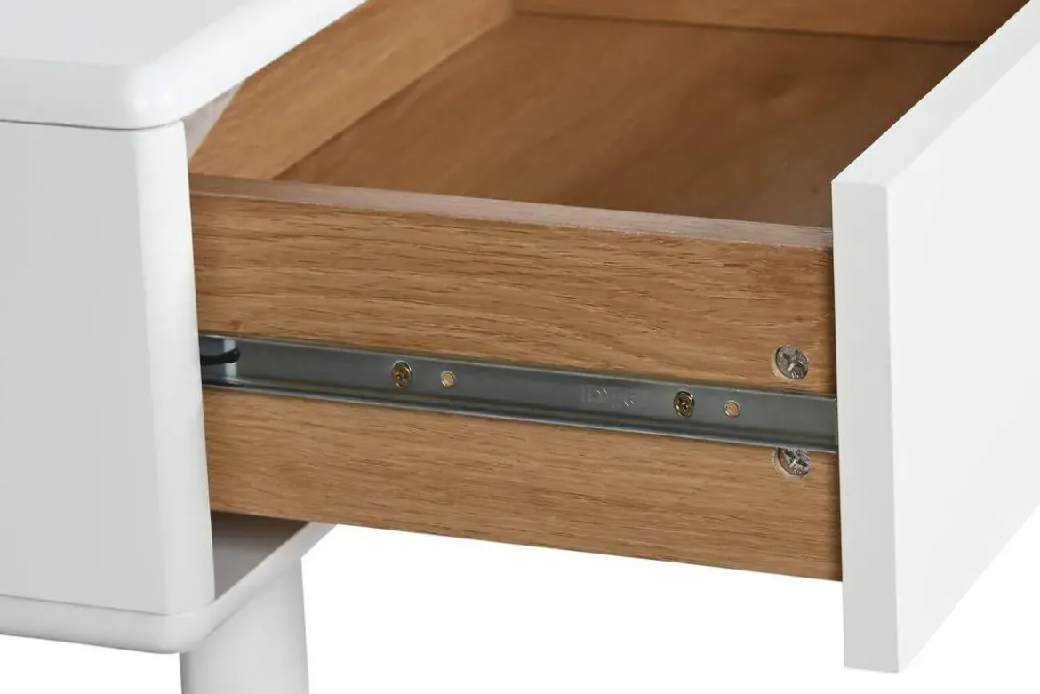 Mesa de Centro con Cajones y Huecos en MDF Blanco MB-211740