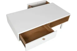 Mesa de Centro con Cajones y Huecos en MDF Blanco MB-211740