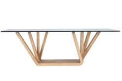 Mesa de Centro Cristal y Madera Nogal 130x70 MB-200105