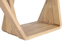 Mesa de Centro Cristal y Madera Nogal 130x70 MB-200105
