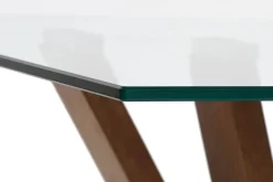 Mesa de Centro Cristal y Madera Nogal 130 cm MB-204498