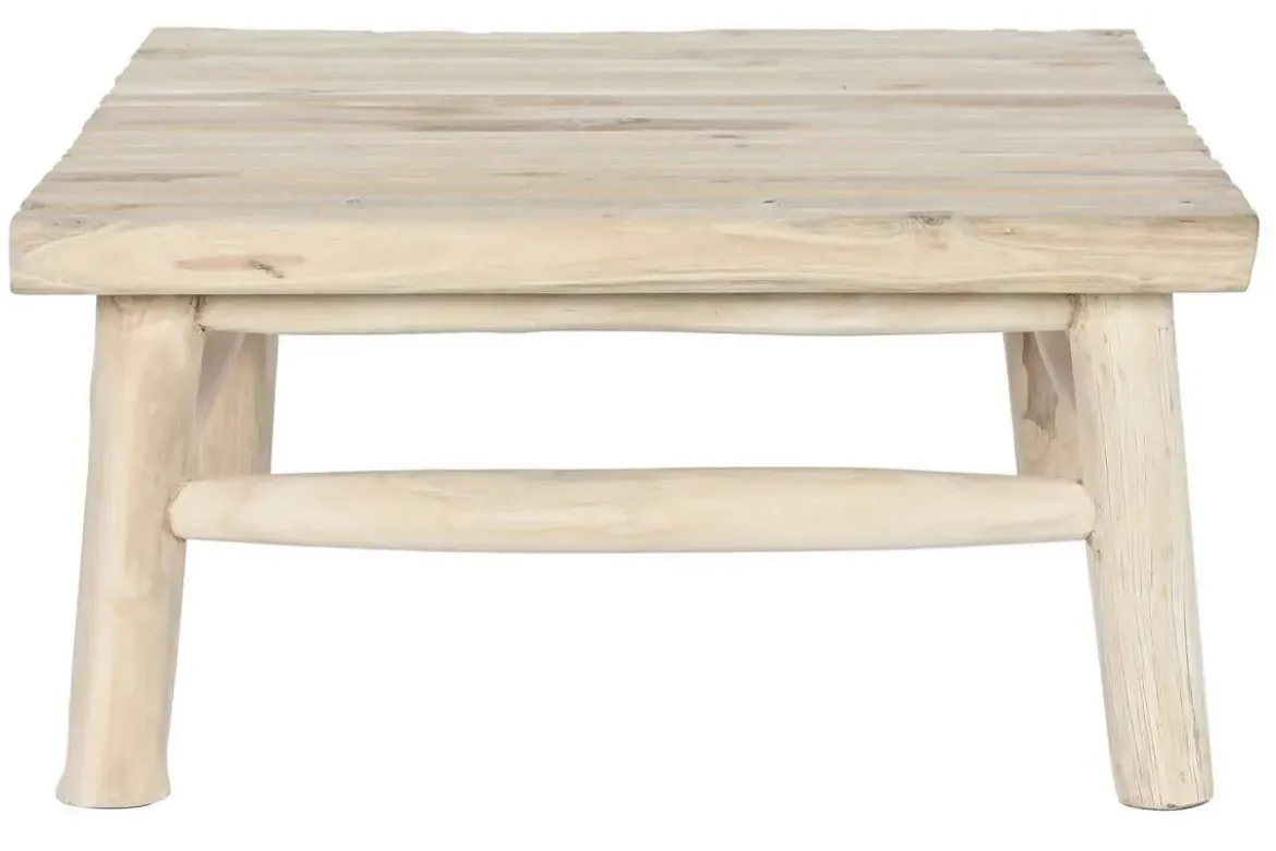Mesa de Centro Cuadrada de Madera de Teca Natural MB-208050