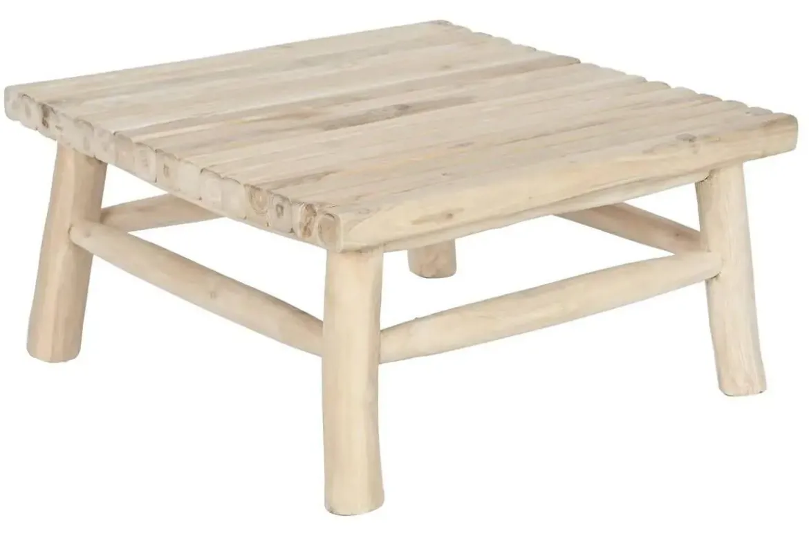 Mesa de Centro Cuadrada de Madera de Teca Natural MB-208050