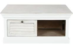 Mesa de Centro Cuadrada en Madera de Mango Blanco MB-219425