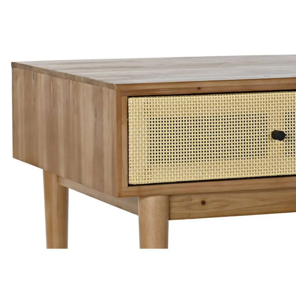 Mesa de Centro de Abeto y Ratán MB-193517