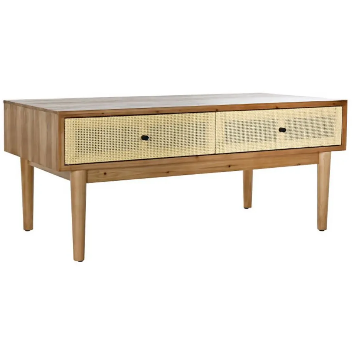 Mesa de Centro de Abeto y Ratán MB-193517