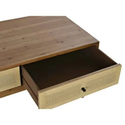 Mesa de Centro de Abeto y Ratán MB-193517