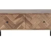 Mesa de Centro de Acacia con Cajones y Patas de Metal MB-222422