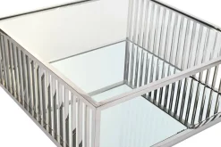 Mesa de Centro de Acero Cromado con Espejo MB-199642