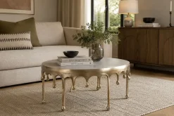 Mesa de Centro de Aluminio en color Antique Gold MB-208497