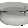 Mesa de Centro de Cristal con Estructura MDF y Acero Negro MB-217638