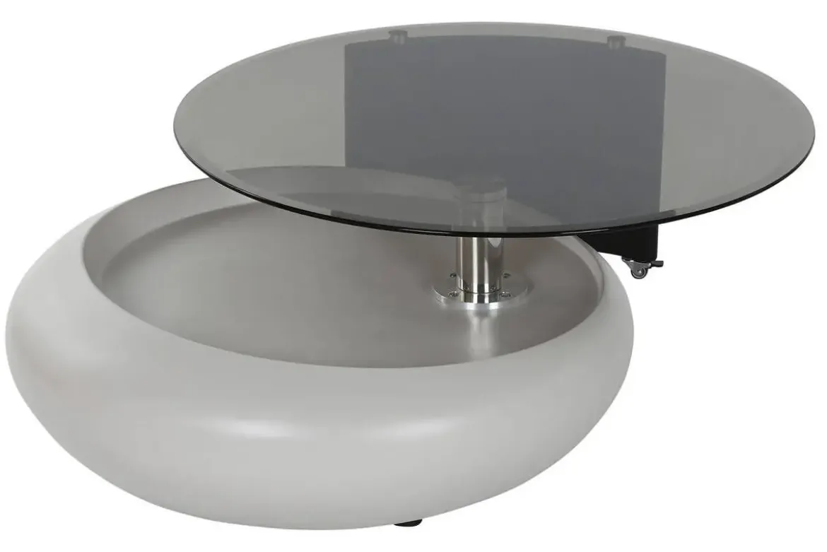 Mesa de Centro de Cristal con Estructura MDF y Acero Negro MB-217638