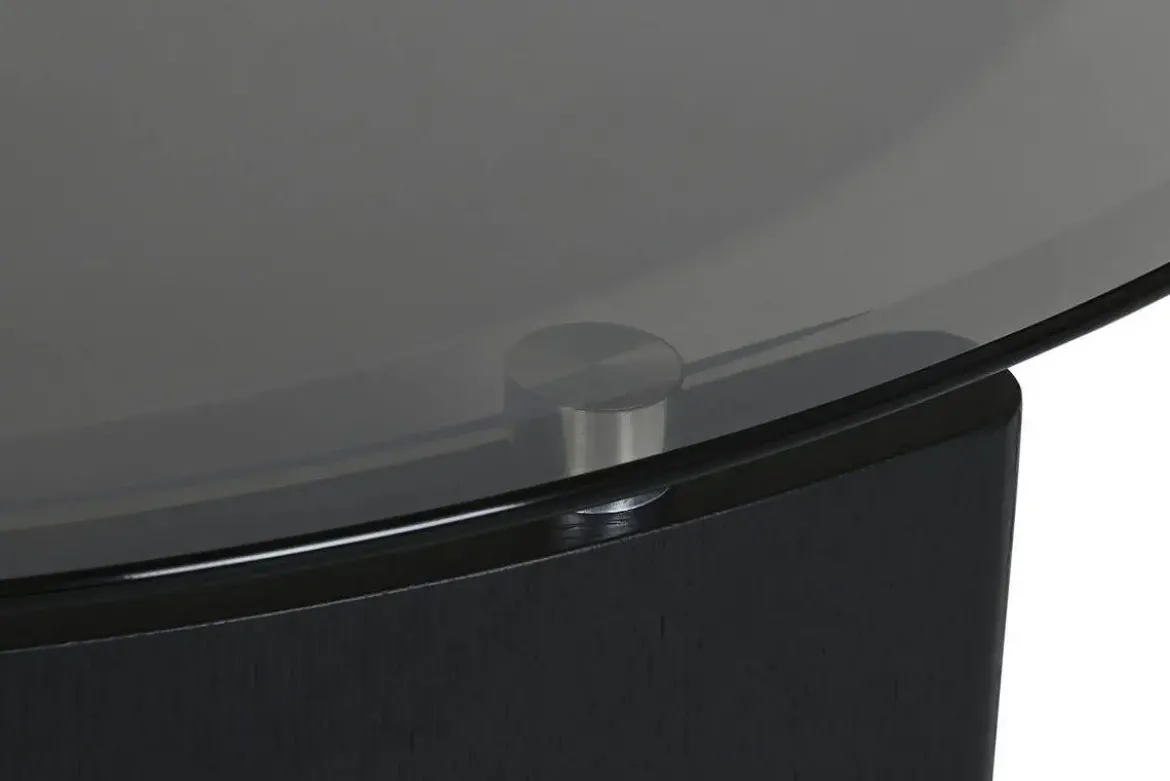 Mesa de Centro de Cristal con Estructura MDF y Acero Negro MB-217638