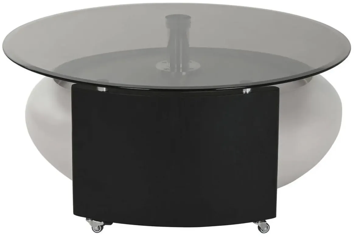 Mesa de Centro de Cristal con Estructura MDF y Acero Negro MB-217638
