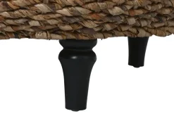 Mesa de Centro de Fibra Natural con Patas de Madera MB-217106
