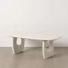 Mesa de Centro de Madera Blanca Decapada Estilo Natural 130 cm 612686