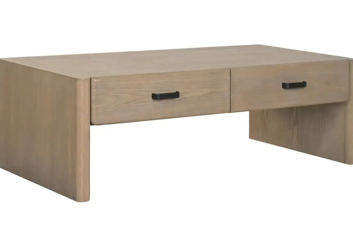Mesa de Centro de Madera de Abeto con 2 Cajones MB-219970