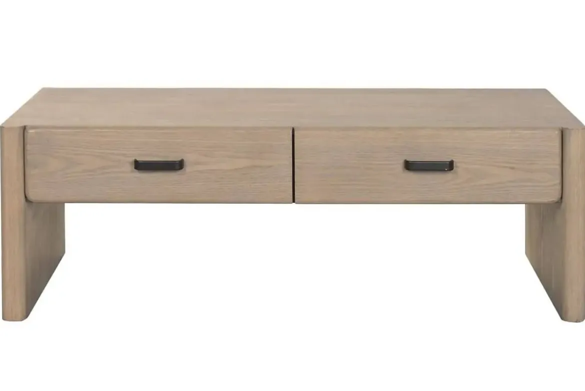 Mesa de Centro de Madera de Abeto con 2 Cajones MB-219970