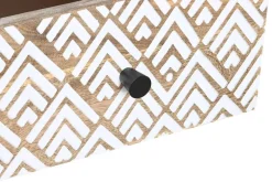Mesa de Centro de Madera de Mango Natural con 2 Cajones MB-206554