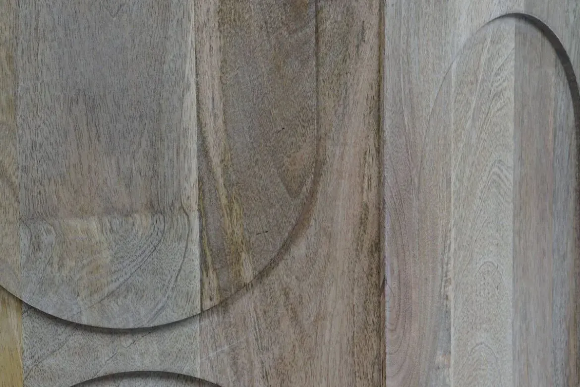 Mesa de Centro de Madera de Mango con Mármol Redonda MB-205540